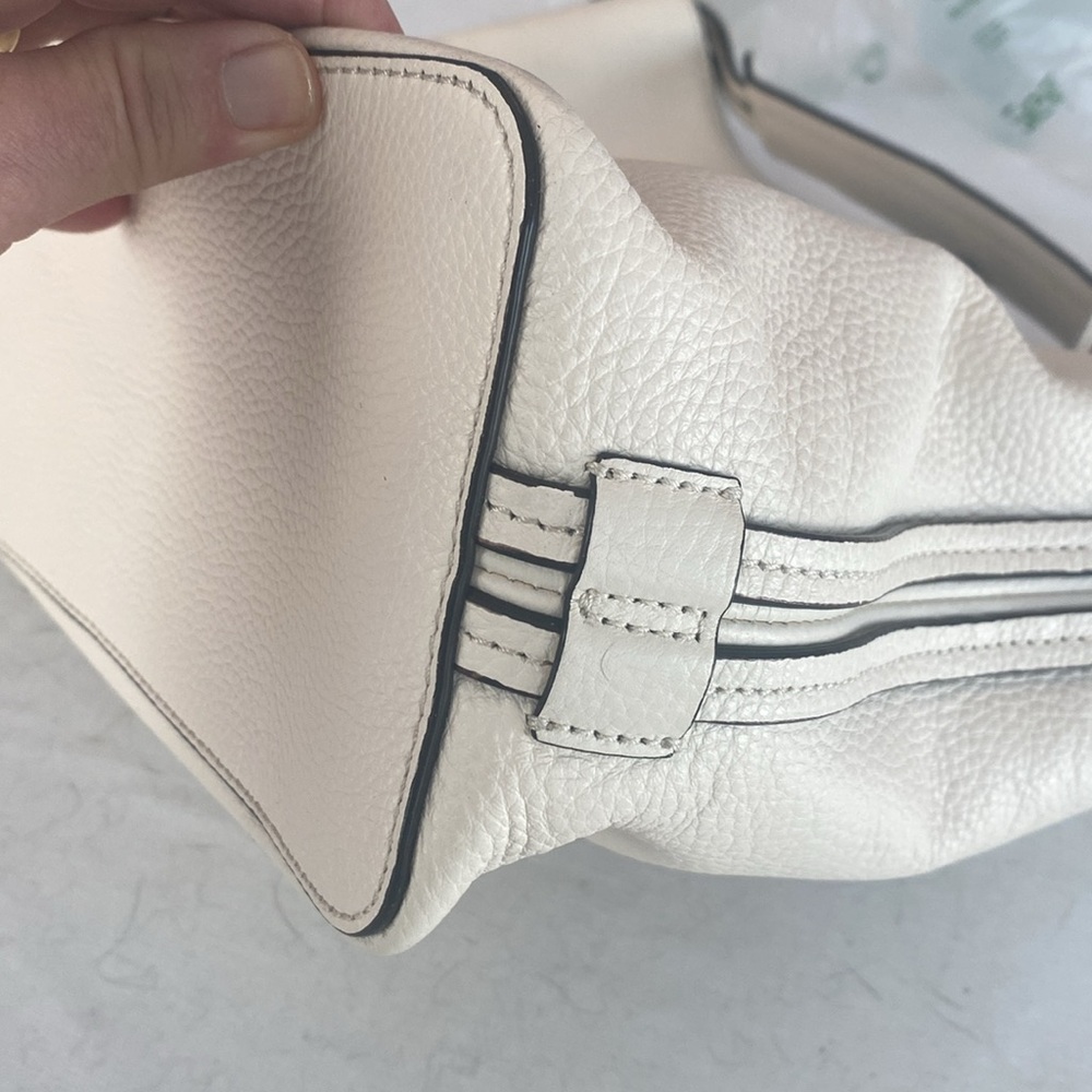 REBECCA MINKOFF Cream Ivory Leather Hobo Shoulder Bag EUC - Picture 12 of 15